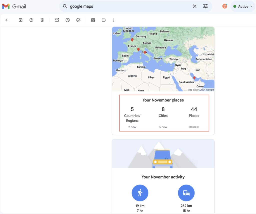 Google Maps interactive newsletter example